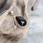 Pendentif argent et onyx goutte