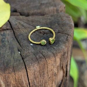 Bague ajustable péridot DUO