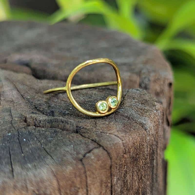 Bague anneau péridot PETIT NID Bague anneau péridot PETIT NID