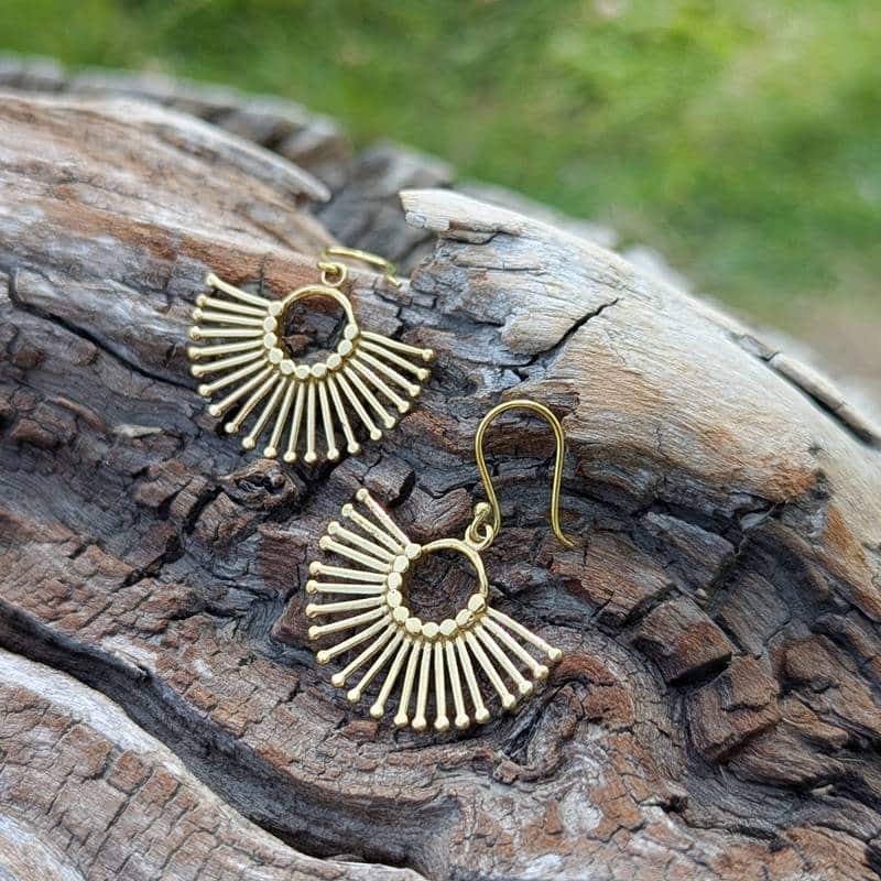 Boucles d'oreilles éventails or Boucles d'oreilles éventails or