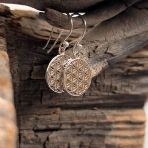 Boucles d'oreilles fleur de vie argent