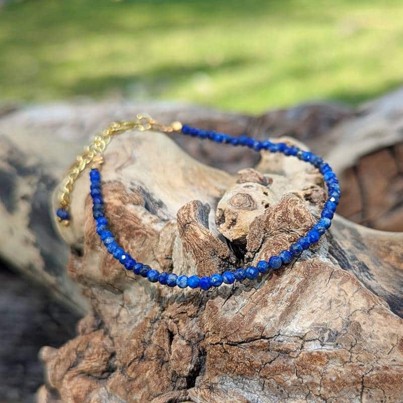 Bracelet lapis lazuli ajustable doré Bracelet lapis lazuli ajustable doré