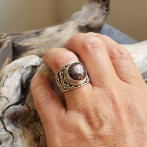 Bague argent et rubis indien