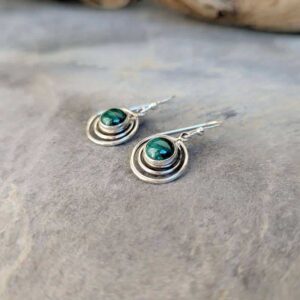 Boucles d'oreilles argent et malachite